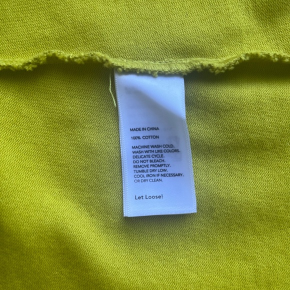 Kate Spade Saturday Slip Neck Lime Green Yellow Cotton Casual Tee T-shirt Top - Picture 12 of 12